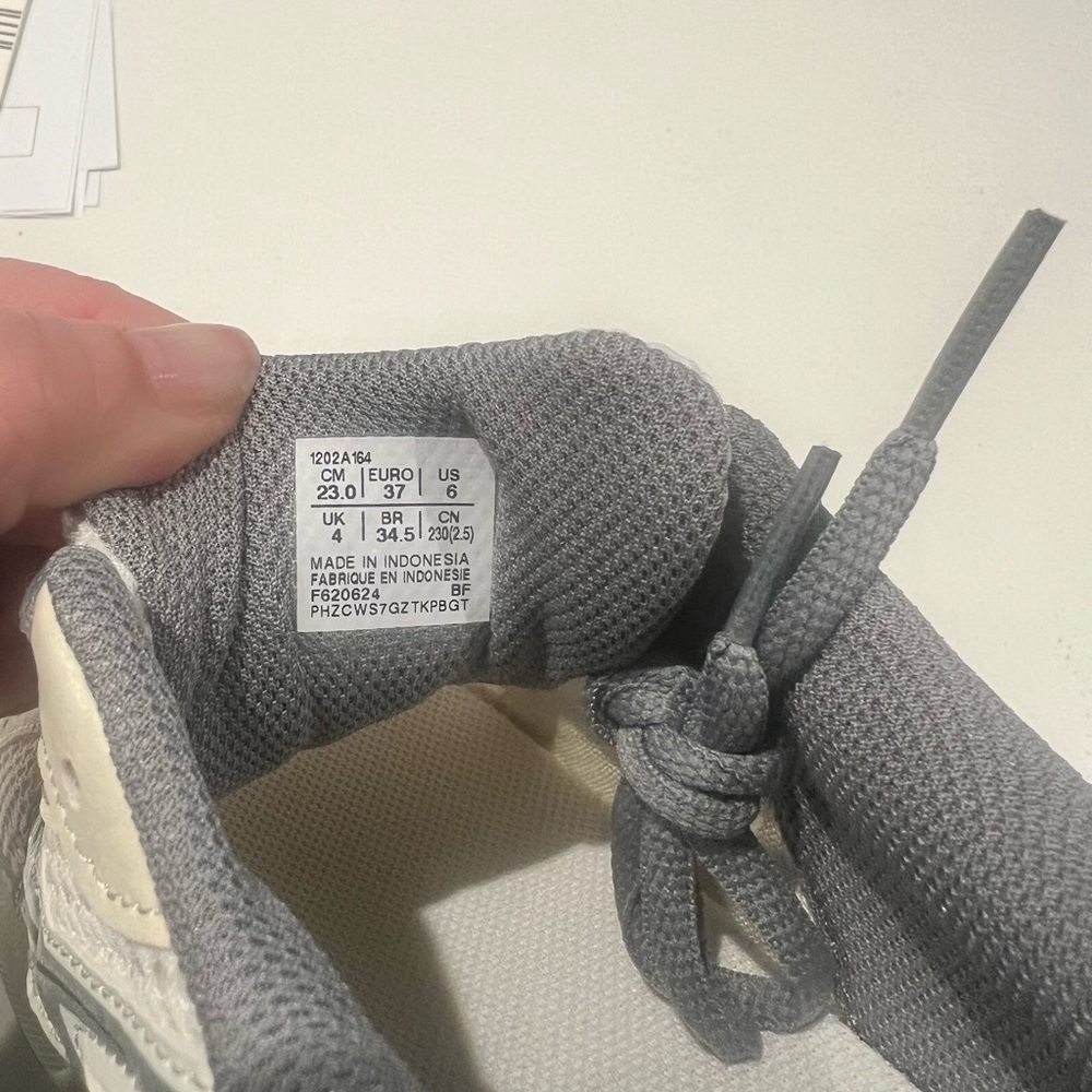 Asics Off-White and Gray Running Shoes - Picture 6 of 6